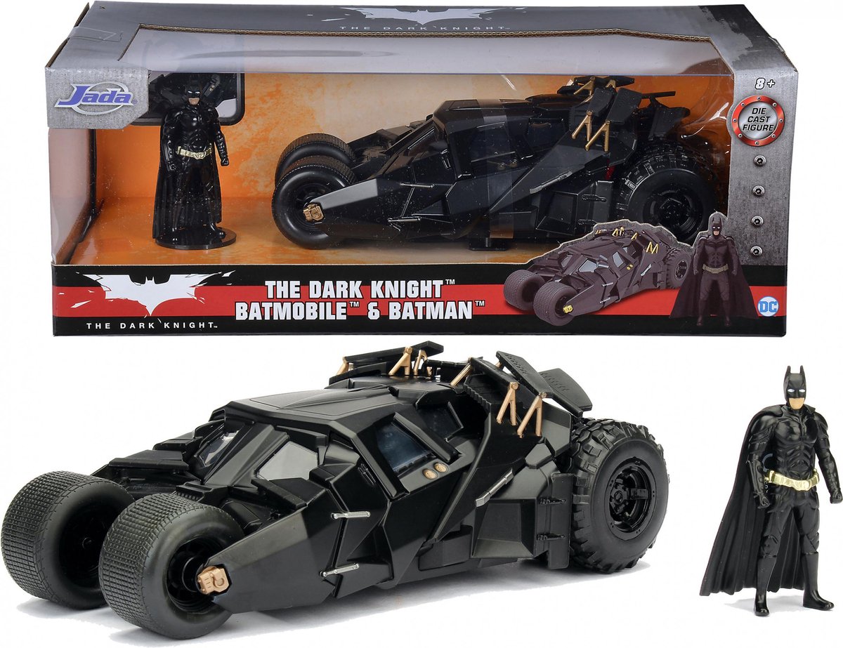 Top1Toys Jada auto Batman The Dark Knight Batmobile 1:24 die cast - Zwart