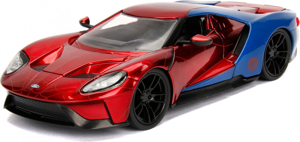 Top1Toys Jada auto Marvel Spider man 2017 Ford GT 1:24 die cast - Rood