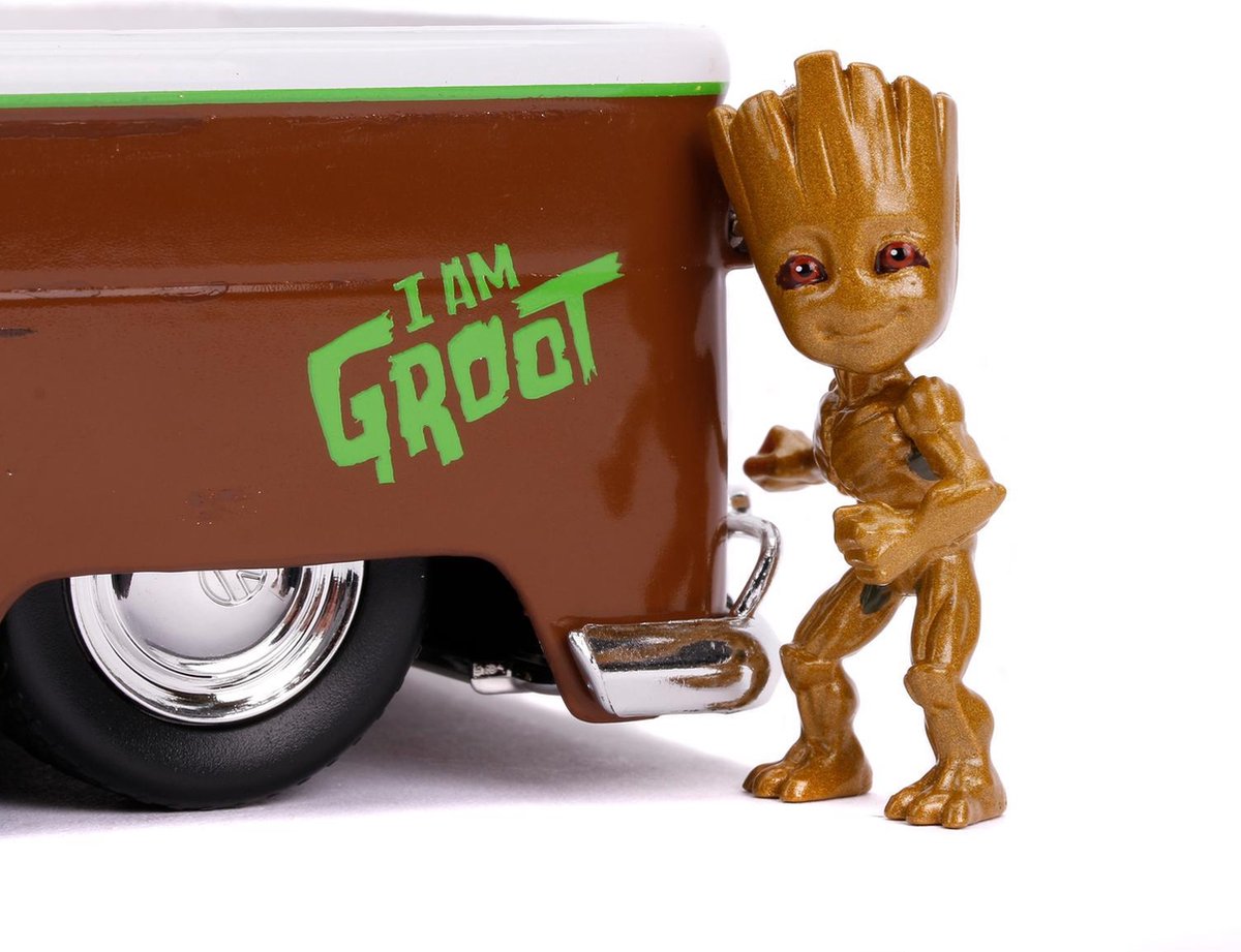 Top1Toys Jada Marvel Groot 1963 VW Bus Pickup 1:24 - Bruin