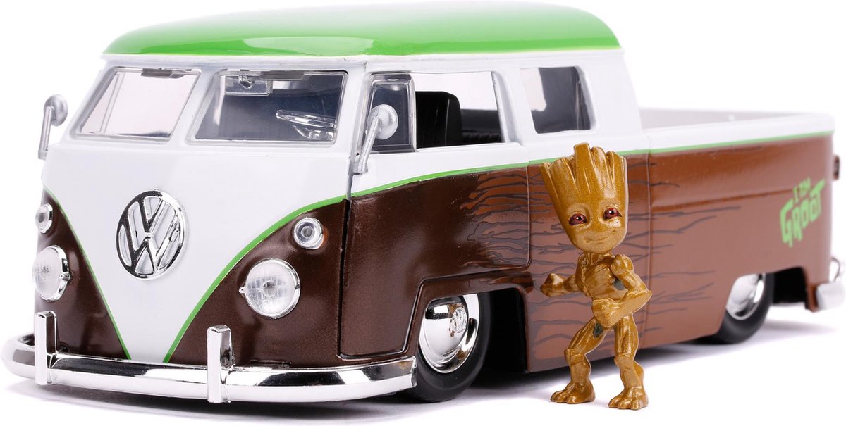 Top1Toys Jada Marvel Groot 1963 VW Bus Pickup 1:24 - Bruin