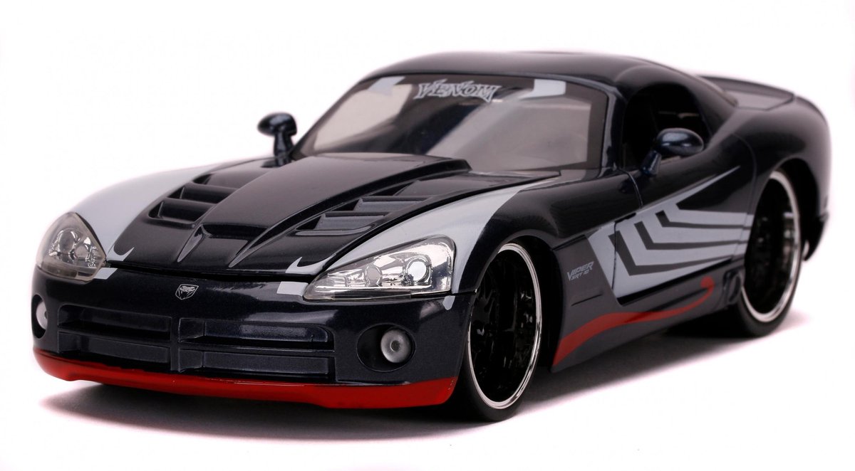 Top1Toys Jada auto Marvel Venom 2008 Dodge Viper 1:24 die cast - Zwart