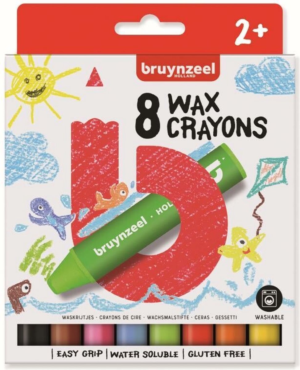 Bruynzeel waskrijtjes Kids 14 x 1,8 cm wax 8 stuks