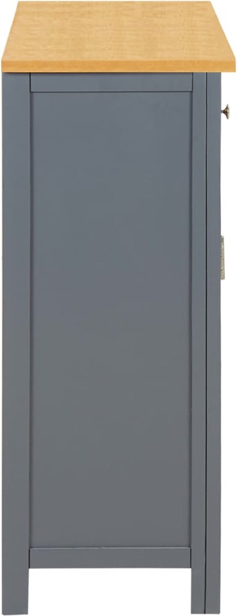 Vidaxl Dressoir 90x33,5x83 Cm Massief Eikenhout - Grijs