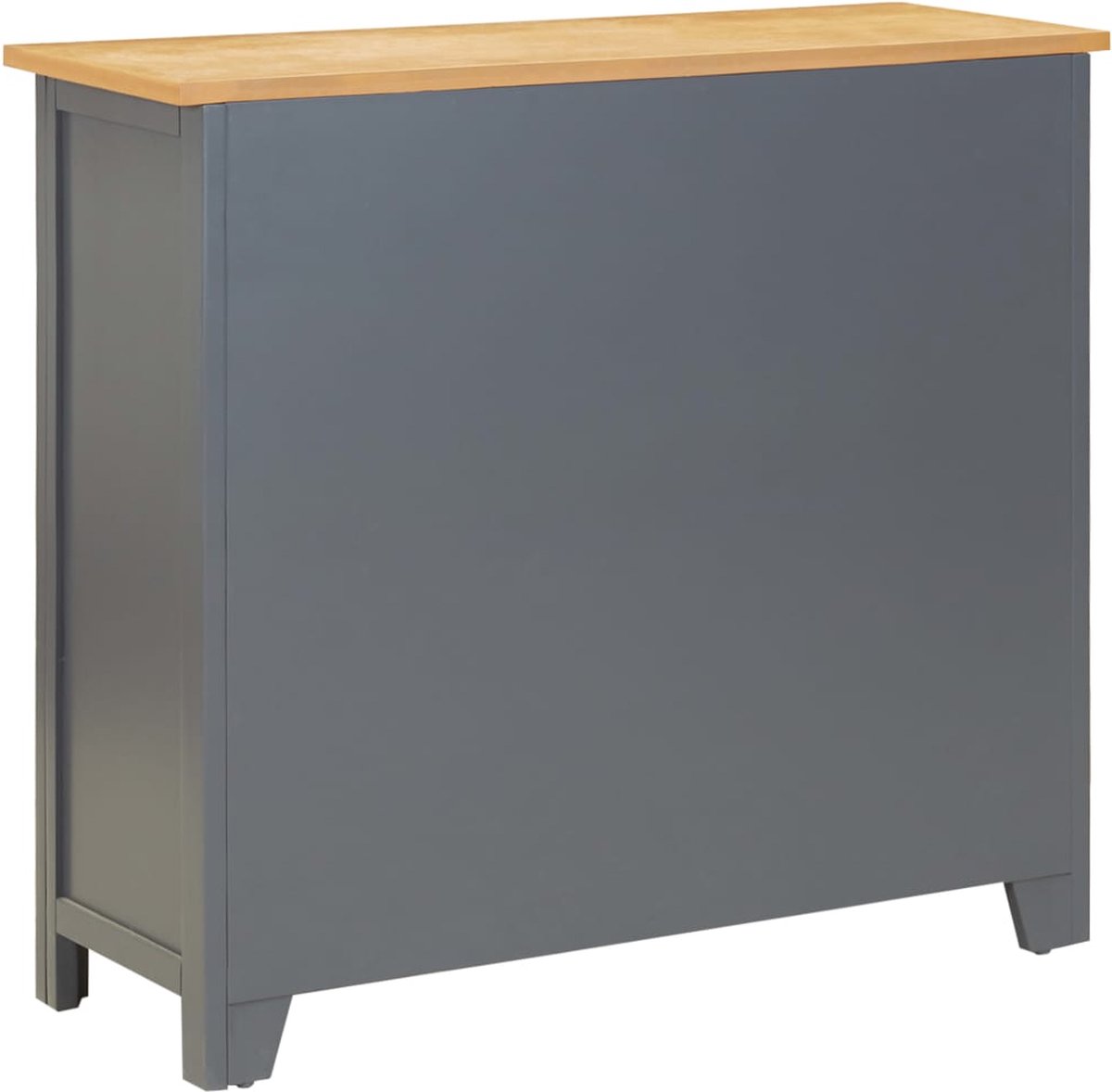 Vidaxl Dressoir 90x33,5x83 Cm Massief Eikenhout - Grijs