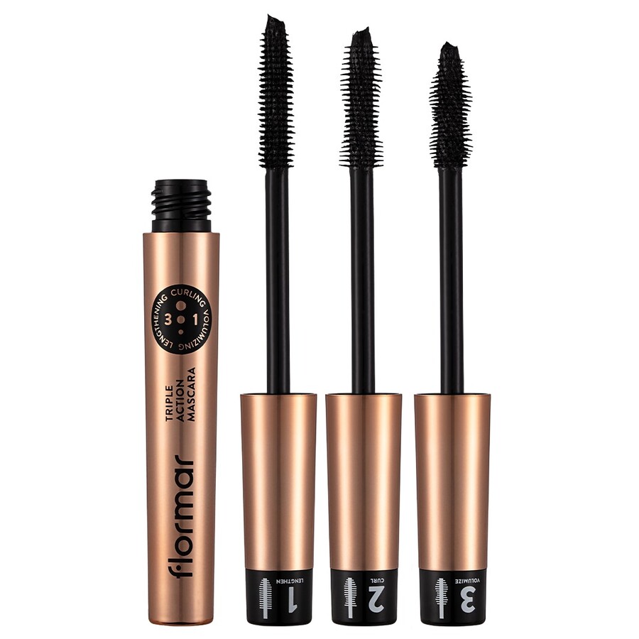 Flormar Triple Action Mascara 8ml - Negro