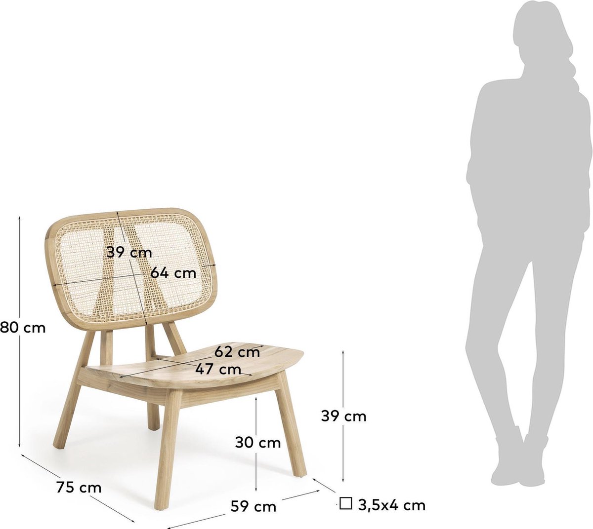 Kave Home Nadra Fauteuil - - Bruin