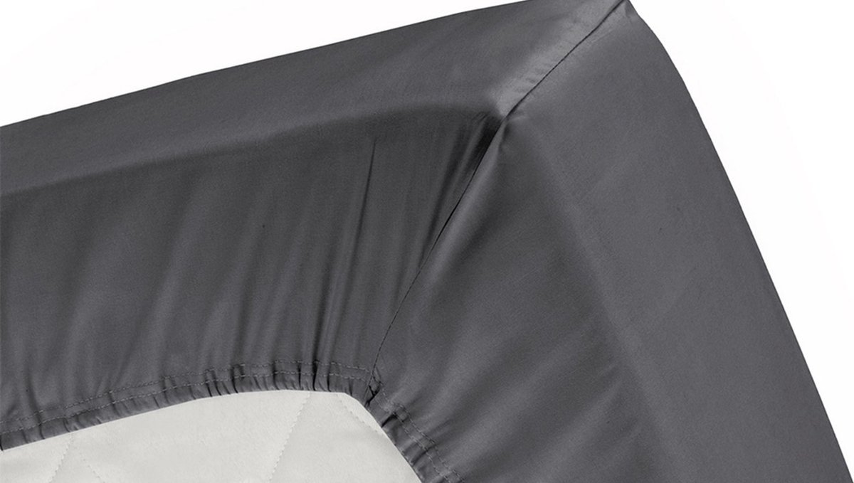 Cinderella Hoeslaken Basic Katoen 40cm Hoekhoogte - Anthracite 90x200cm - Grijs