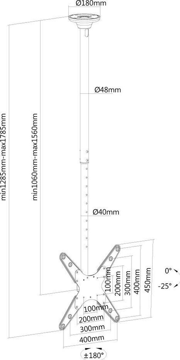 NeoMounts BY NEWSTAR by Newstar FPMA-C340BLACK (32-75") - Zwart