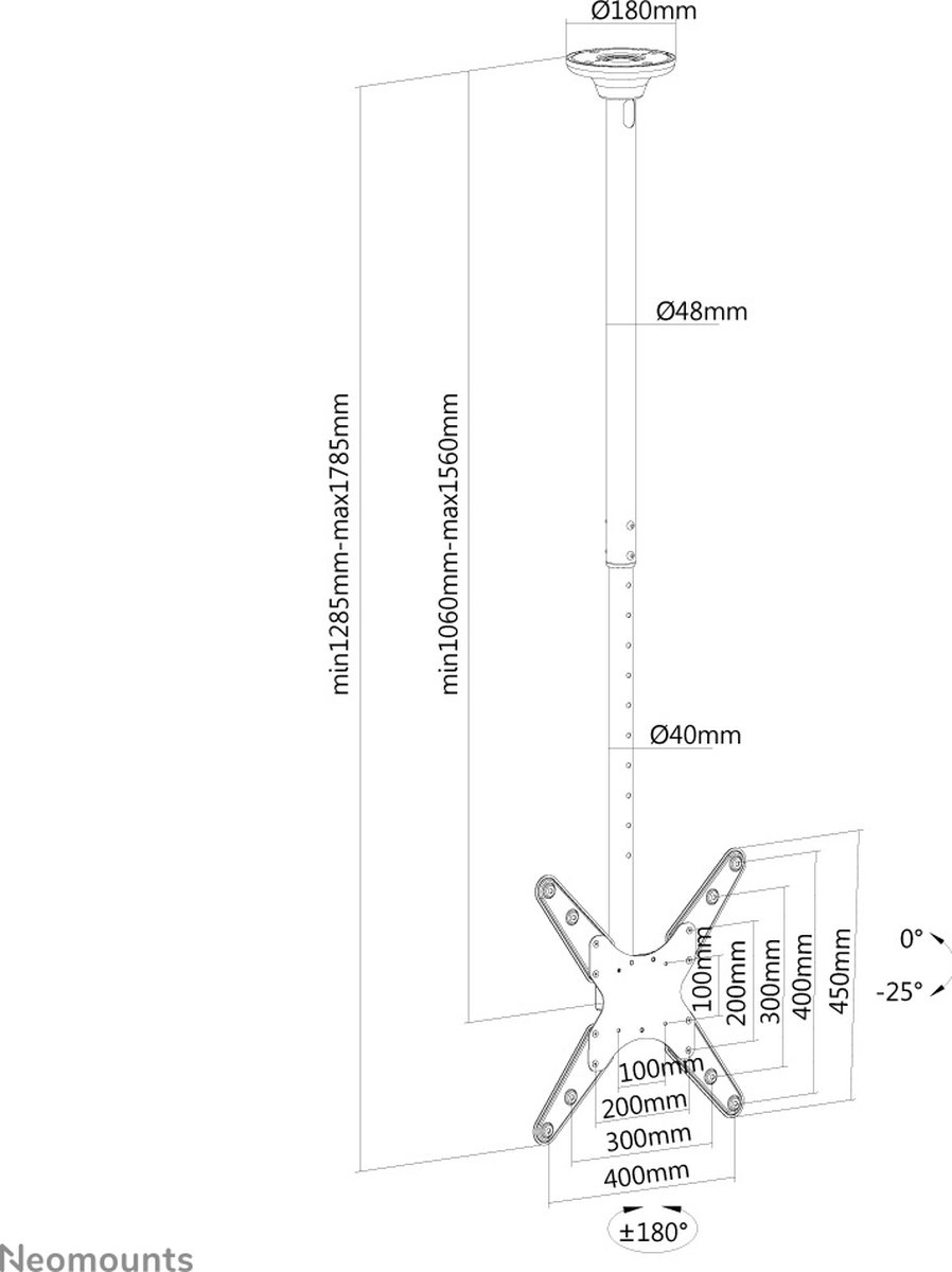 NeoMounts BY NEWSTAR by Newstar FPMA-C340BLACK (32-75") - Zwart