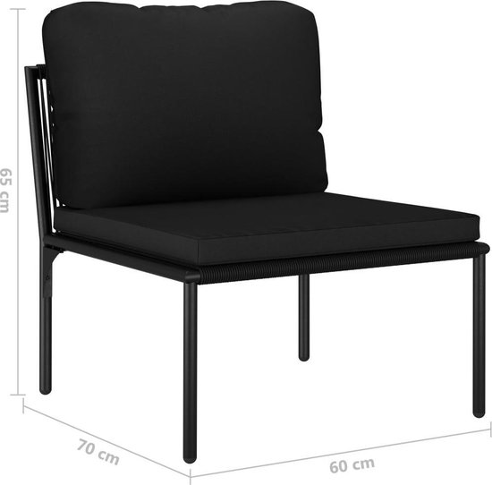 Vidaxl 5-delige Loungeset Met Kussens Pvc - Zwart