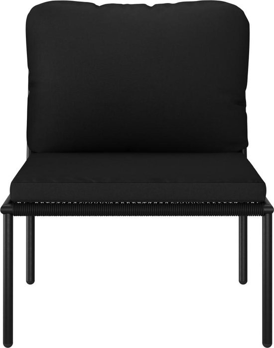 Vidaxl 5-delige Loungeset Met Kussens Pvc - Zwart