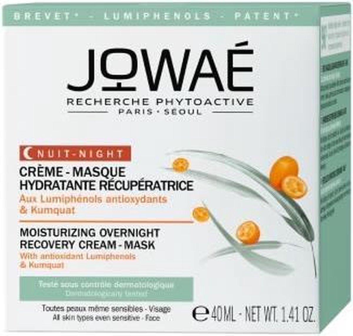 Jowaé Moisturizing Overnight Recovery Cream Masker 50ml