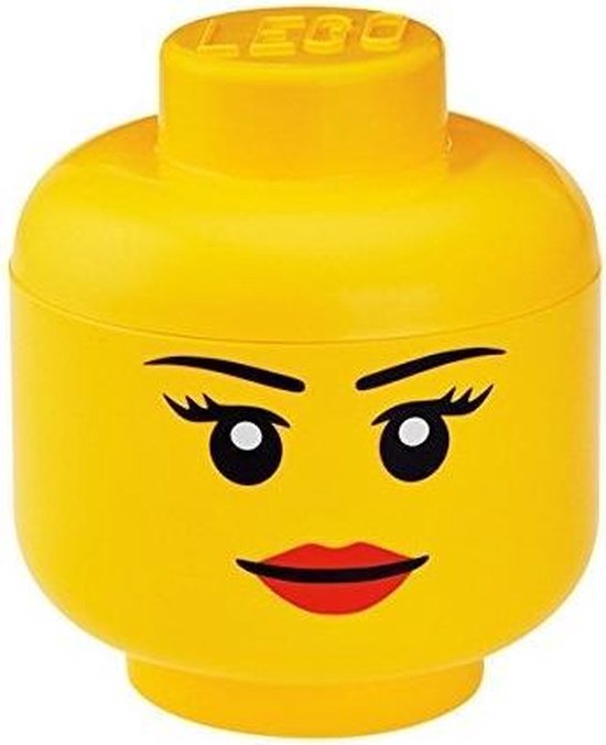 Lego Set Van 2 - Opbergbox Iconic Hoofd Girl 16 Cm, - - Geel