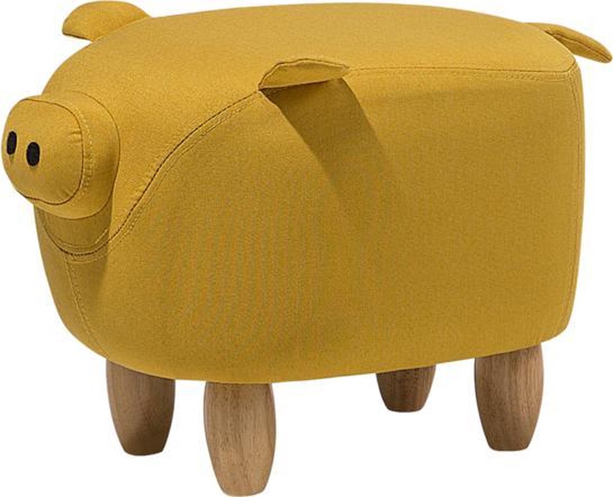 Beliani Piggy Hocker Polyester 32 X 50 Cm - Geel