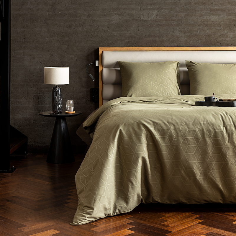 Hotel Home Collection Rio - Truffle 1-persoons (140 x 200/220 cm + 1 kussensloop) Dekbedovertrek - Bruin