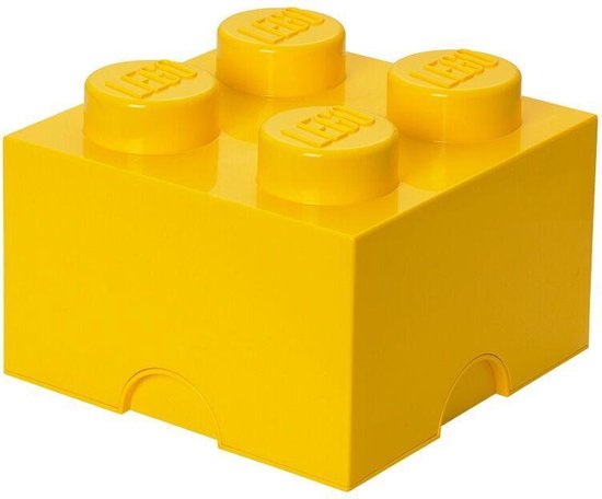 Lego Set Van 4 - Opbergbox Brick 4, - - Geel