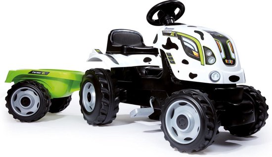 Smoby Kindertractor En Aanhanger Farmer Xl En - Wit