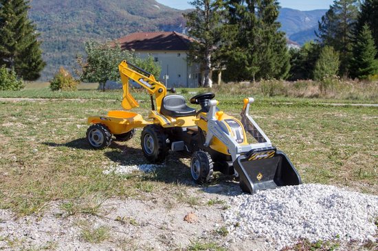 Smoby Kindertractor En Aanhanger Builder Max En - Geel