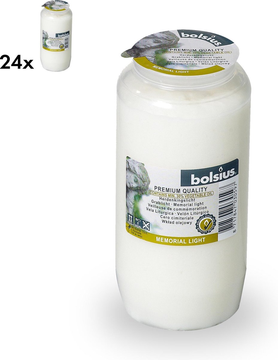 Bolsius Herdenkingslichten 24 St Compo No 7 Transparant