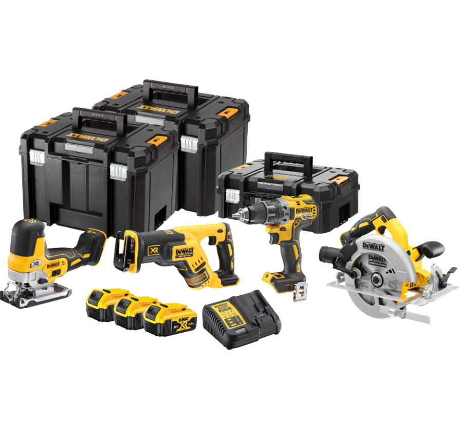 DeWalt DCK480P3T | Combiset | DCD791 + DCS335 + DCS570 + DCS367 | XR 18 Volt | 3 x 5,0 Ah Li-Ion | in TSTAK