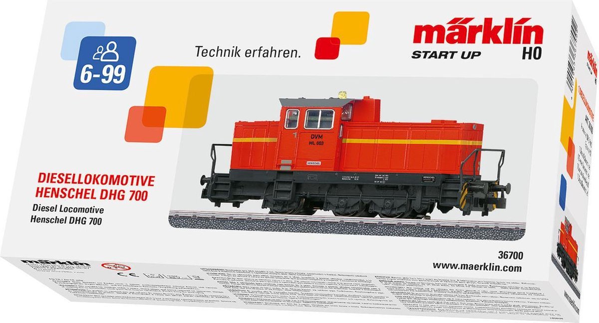 Märklin Marklin diesellocomotief Henschel DHG700 11,2 cm staal - Rood