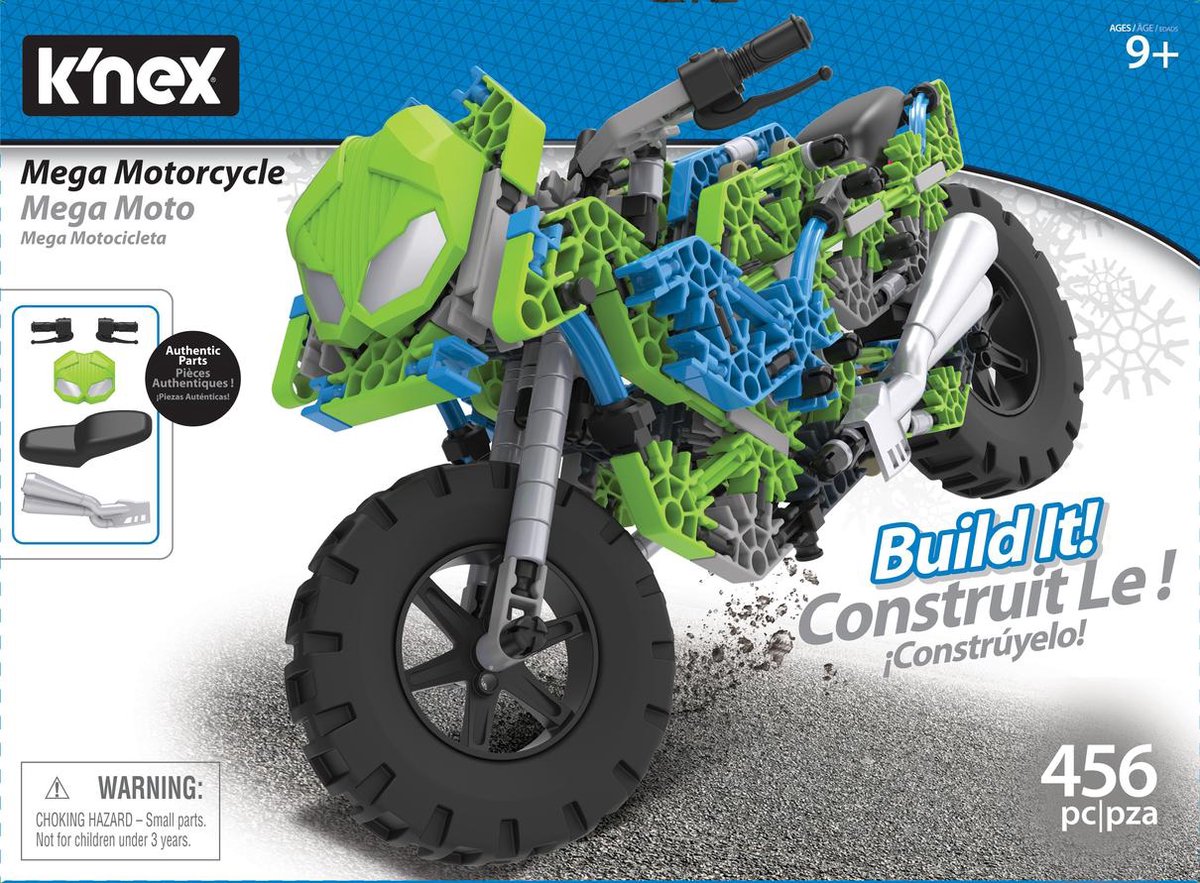 K'NEX K'NEX bouwset Mega Motor junior groen/blauw 456 delig