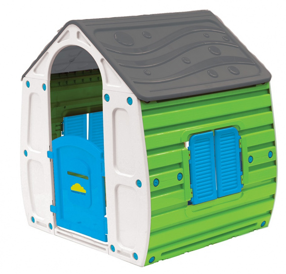 Paradiso Toys speelhuis zomer 102 x 90 cm/grijs/blauw - Groen