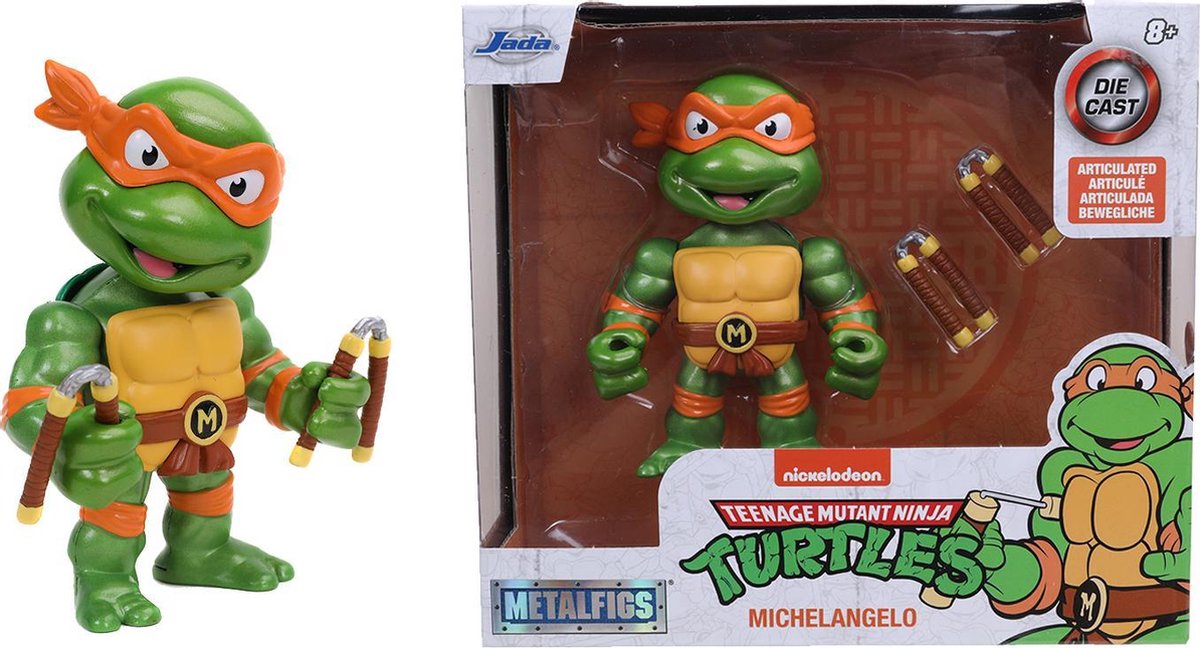 Jada speelfiguur Turtles Michelangelo 10 cm die cast groen