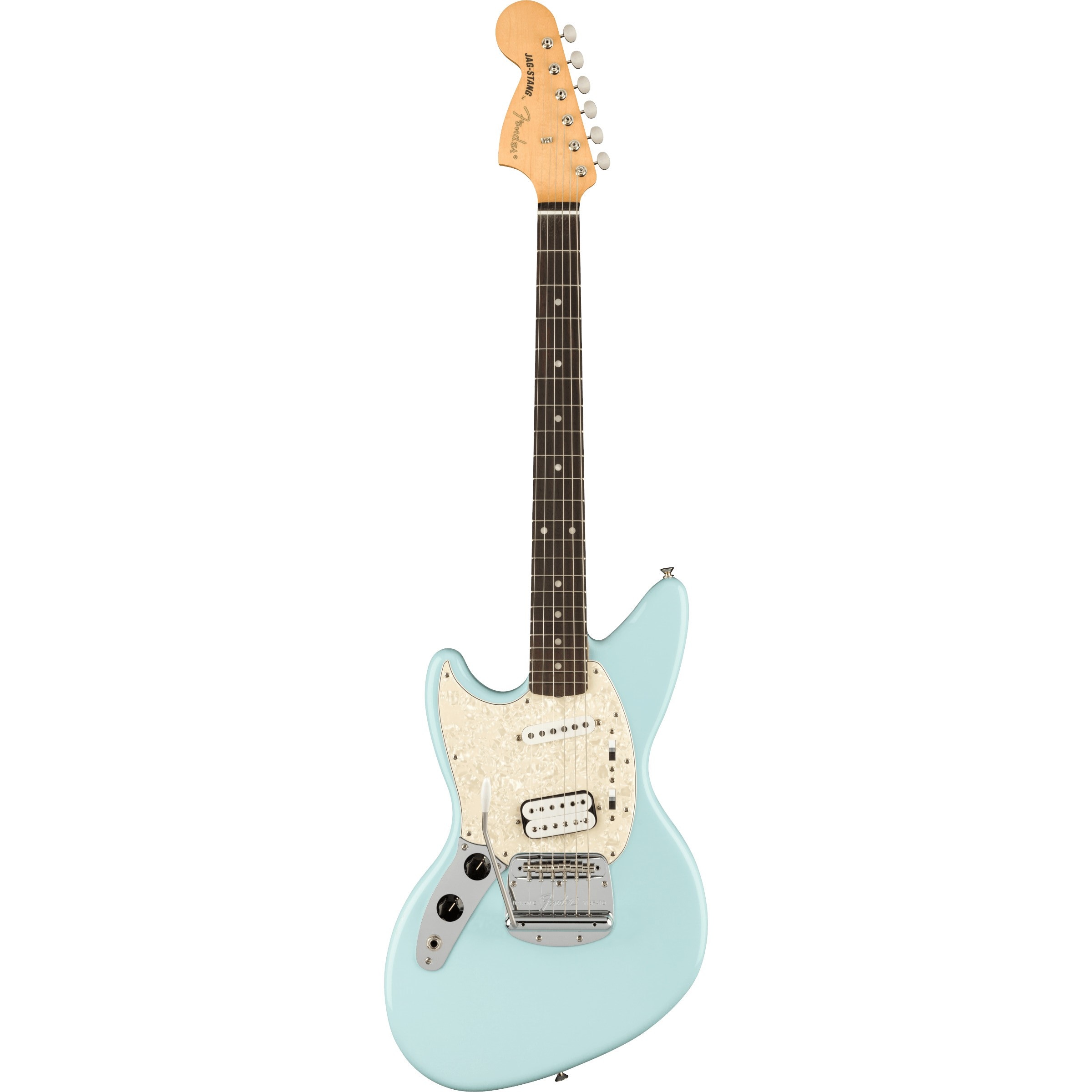 Fender Kurt Cobain Jag-Stang LH RW Sonic Blue elektrische gitaar met deluxe gigbag