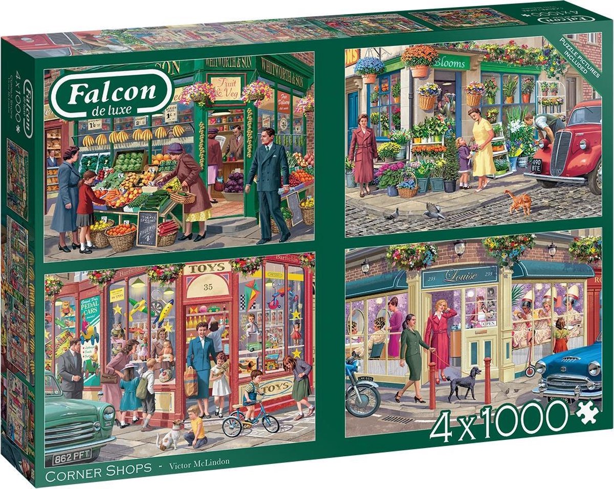 Jumbo legpuzzel Falcon Corner Shops 4000 stukjes 4 delig