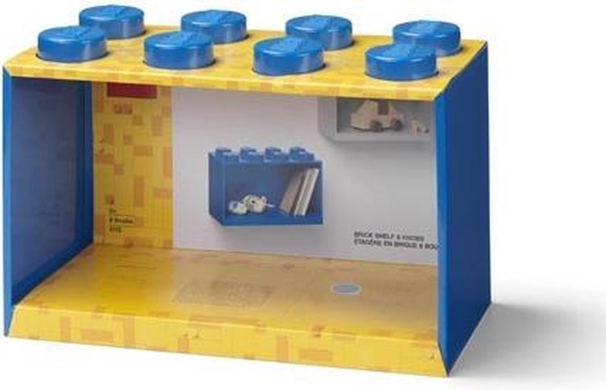 Lego wandschap 8 noppen 32 x 16 x 21 cm polypropyleen - Blauw