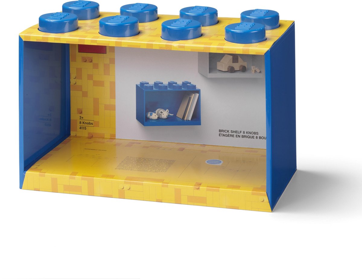 Lego wandschap 8 noppen 32 x 16 x 21 cm polypropyleen - Blauw