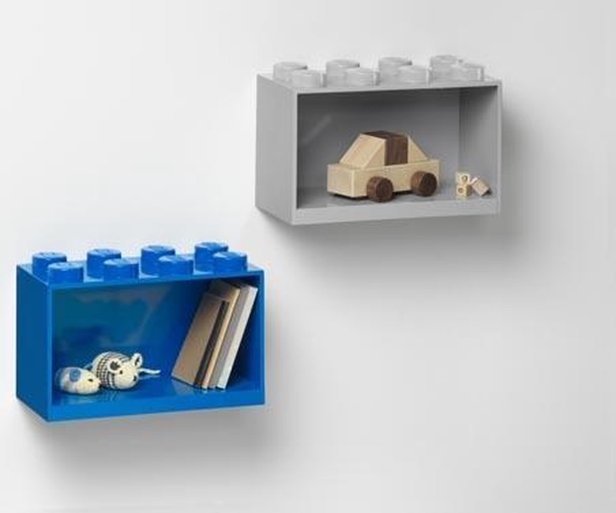 Lego wandschap 8 noppen 32 x 16 x 21 cm polypropyleen - Blauw