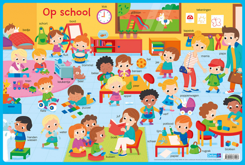 onderlegger Op school junior 47,5 x 32 cm PVC