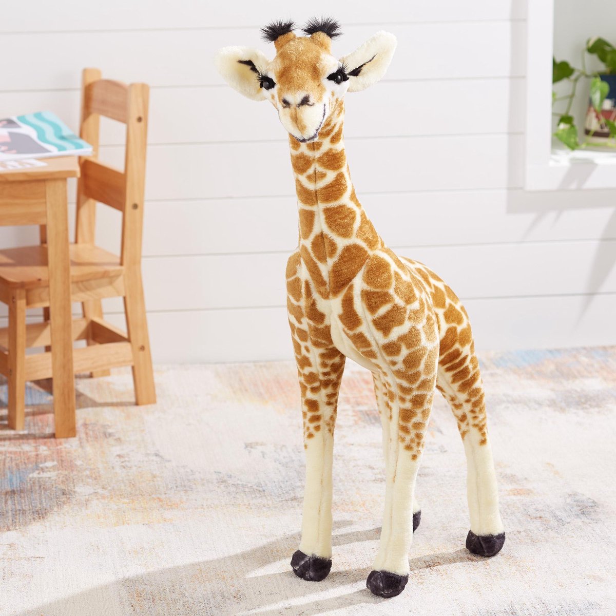 Melissa & Doug knuffel Baby Giraffe 85 cm pluche beige/bruin