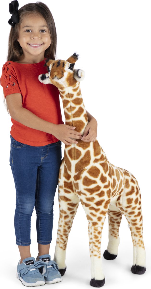 Melissa & Doug knuffel Baby Giraffe 85 cm pluche beige/bruin