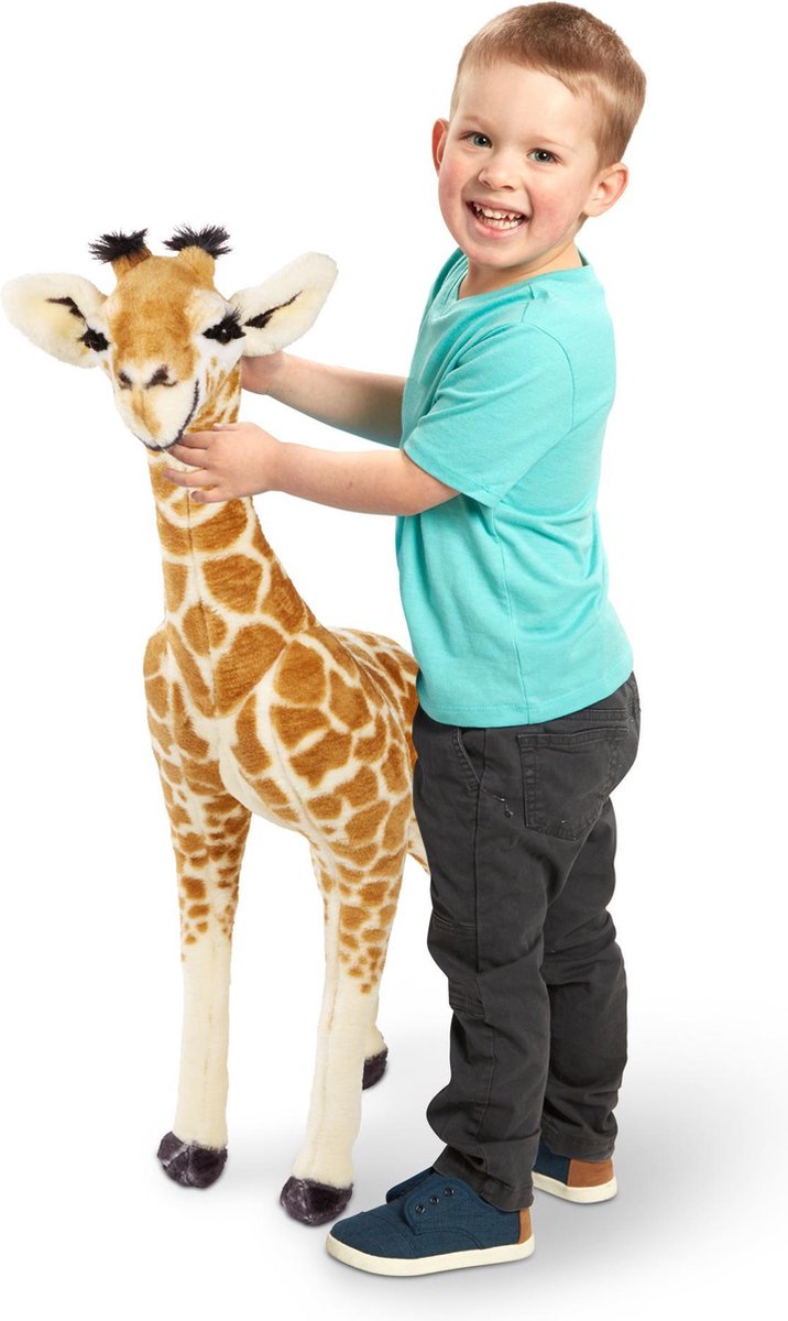 Melissa & Doug knuffel Baby Giraffe 85 cm pluche beige/bruin