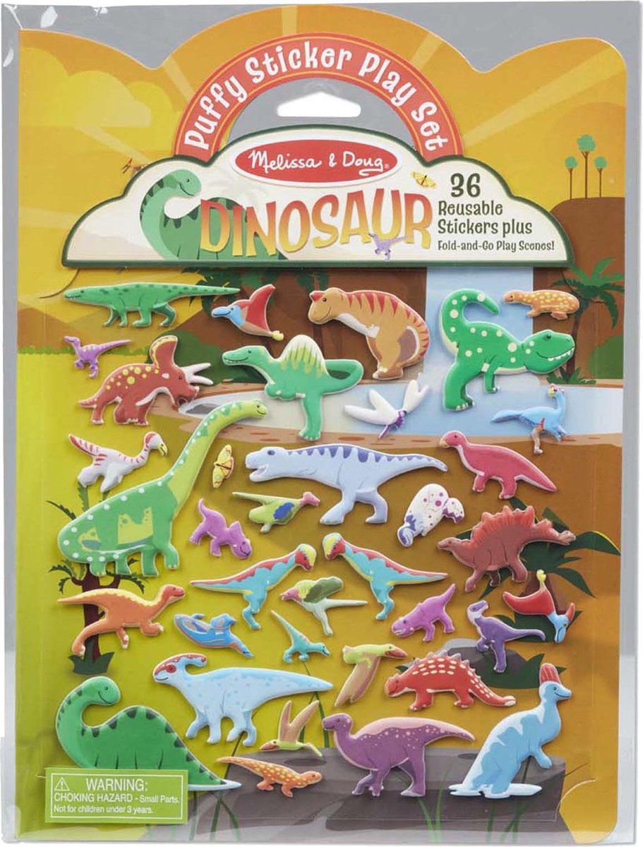 Melissa & Doug stickerboek Puffy Dinosaur karton 37 delig