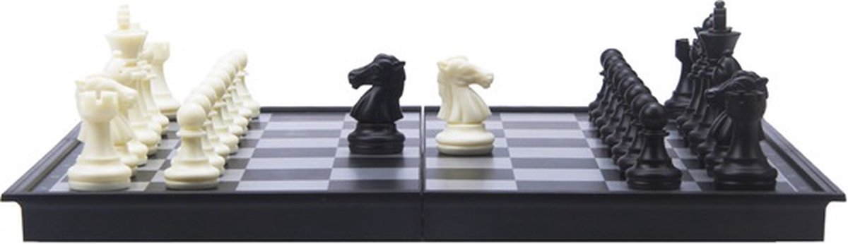 Engelhart reisspel backgammon/schaken 24 cm zwart/wit