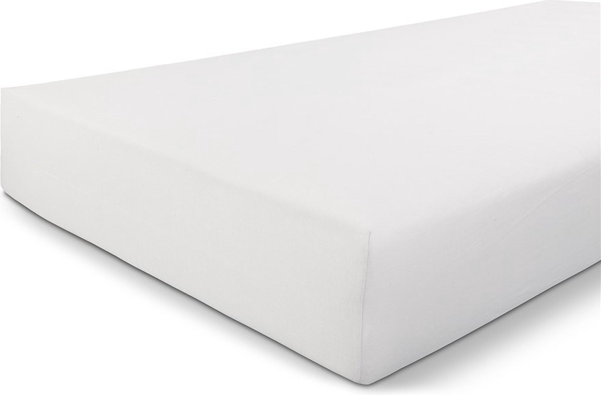 Walra Jersey Stretch Hoeslaken - 100% Gebreide Jersey Katoen - Lits-jumeaux (180x220 Cm) - - Wit