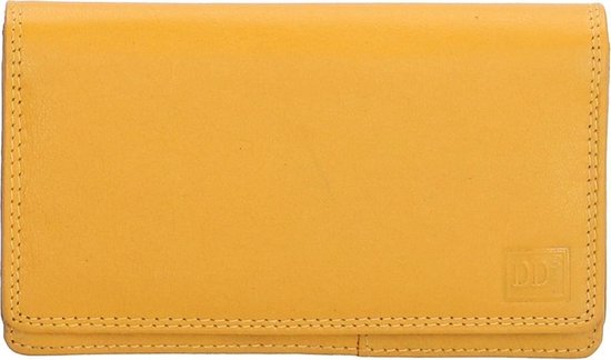 Double-d Dames Harmonica Portemonnee Voor 15 Pasjes - Huishoudportemonnee - Leer - - Geel