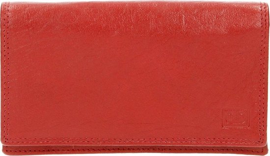 Double-d Dames Harmonica Portemonnee Voor 15 Pasjes - Huishoudportemonnee - Leer - - Rood