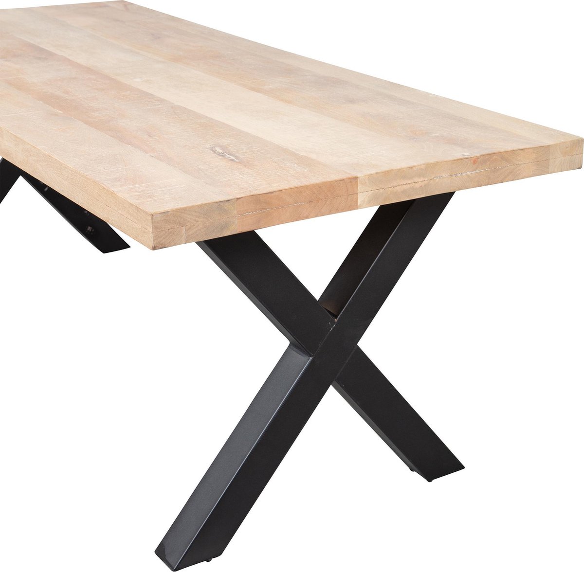 Woood Tablo Tafel met Alkmaar Poot - Mango/Metaal - 75x180x90 - Bruin