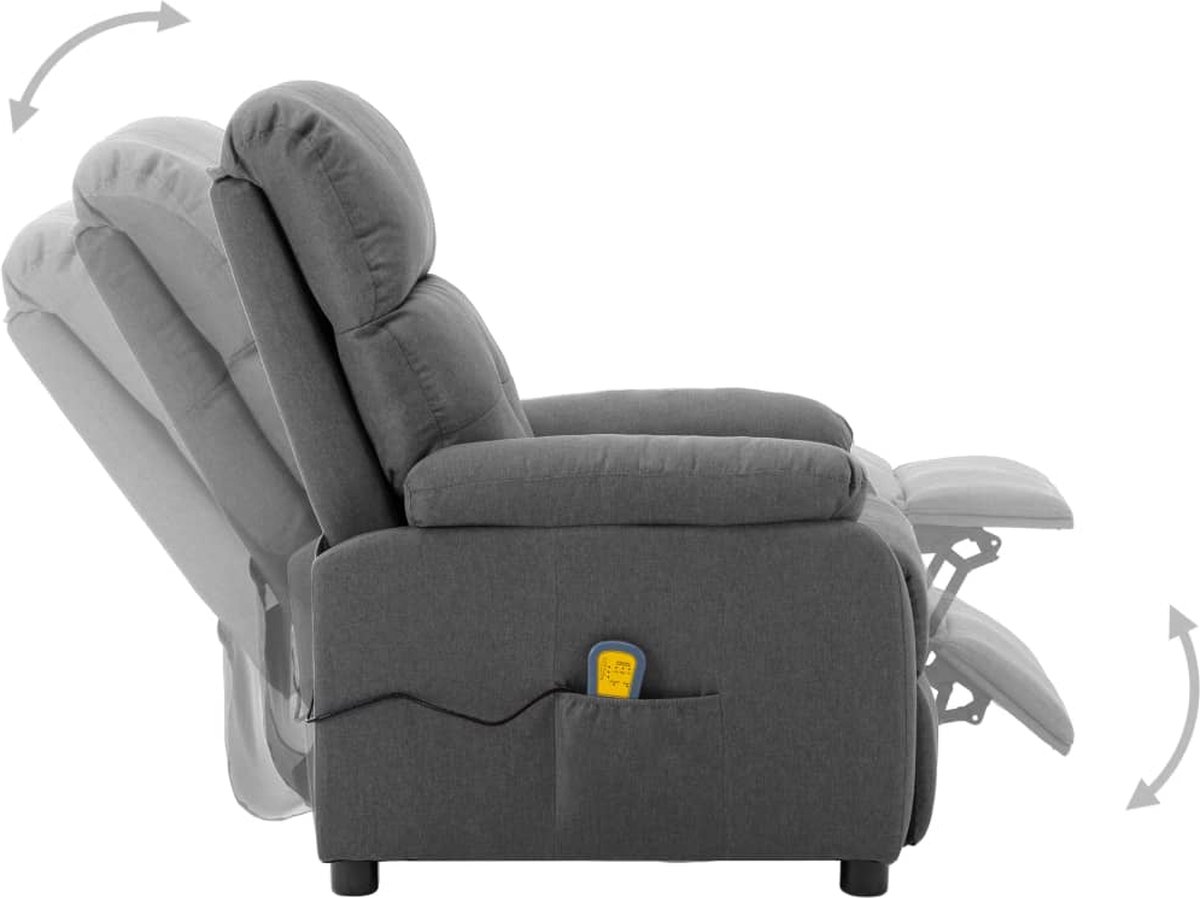 Vidaxl Massagestoel Verstelbaar Stof Licht - Grijs