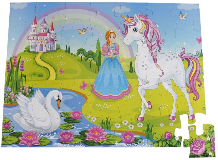 Unicorn vloerpuzzel 62 x 46 cm karton 35 stukjes