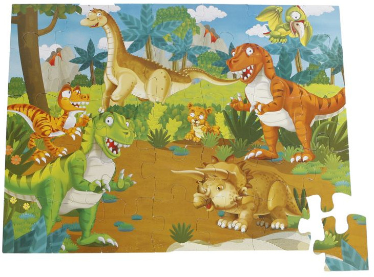 Dino World vloerpuzzel 62 x 46 cm karton 35 stukjes