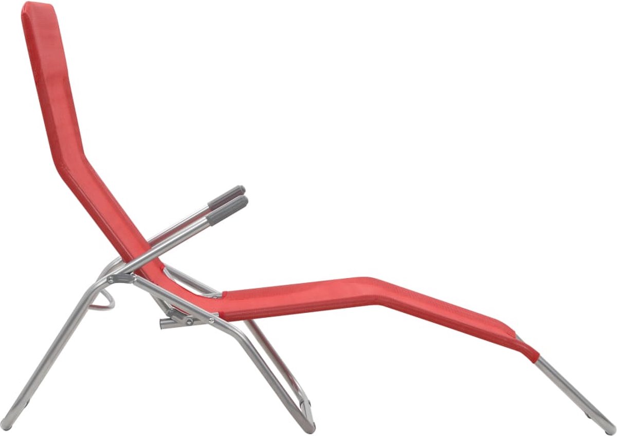 Vidaxl Ligbedden Inklapbaar 2 St Textileen - Rood