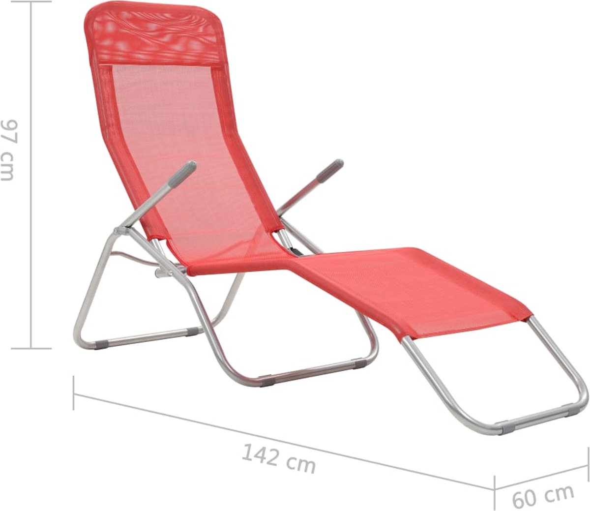Vidaxl Ligbedden Inklapbaar 2 St Textileen - Rood