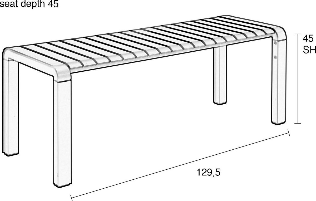 Zuiver Vondel Tuinbank - Groen