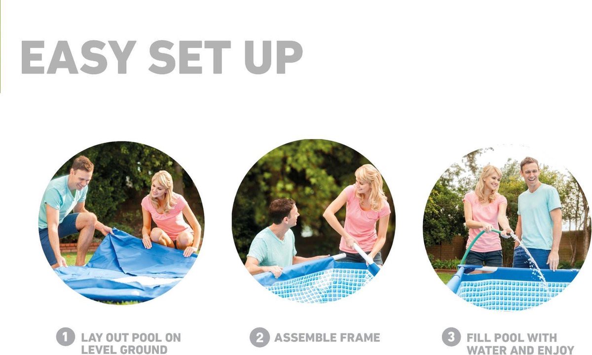 Intex opzetzwembad met pomp 28274GN 450 x 220 cm PVC - Blauw
